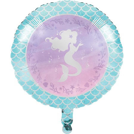 Creative Converting Iridescent Mermaid Party Mylar Balloon, 18", 10PK 336705